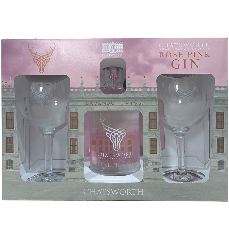 Chatsworth Rose Gin Gift Set With Glasses